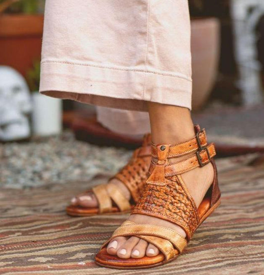 Bed Stu Women's Capriana Cafe Latte Rustic Leather Sandals F373037-CLRT-Painted Cowgirl Western Store
