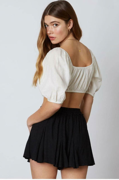 By The Sea Black Print Shorts