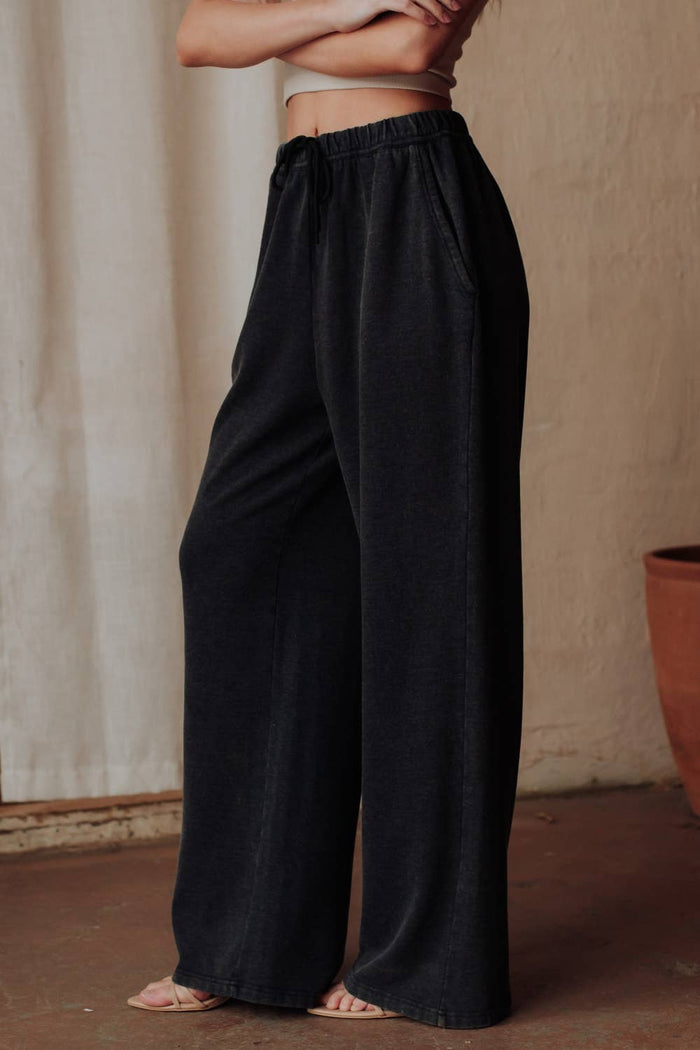 Black Washed Soft Sweatpants