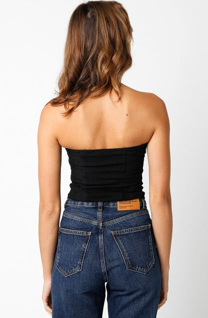 Amalfi Black Eyelet Bustier Crop Top