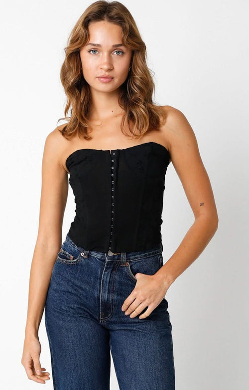 Amalfi Black Eyelet Bustier Crop Top