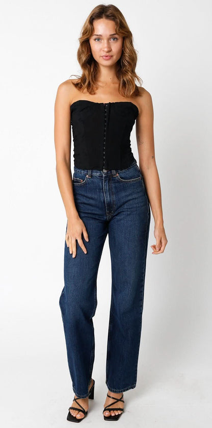 Amalfi Black Eyelet Bustier Crop Top