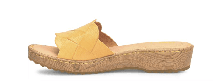 Born Women's Aleah Yellow Sunflower Leather Slide Sandals BR0049207-YLL