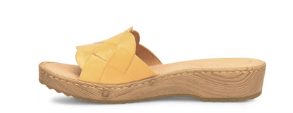 Born Women's Aleah Yellow Sunflower Leather Slide Sandals BR0049207-YLL