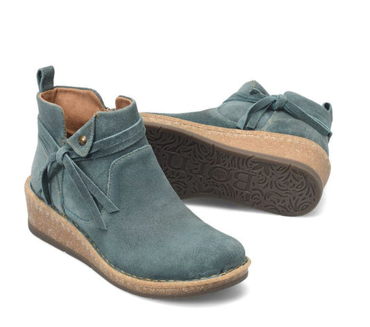 Born Women's Vaughn Teal Blue (Ottanio) Distressed Suede Leather Wedge Shoe BR0062321