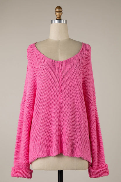 Bradford Hot Pink Oversized Sweater