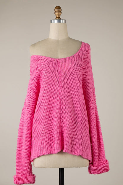 Bradford Hot Pink Oversized Sweater