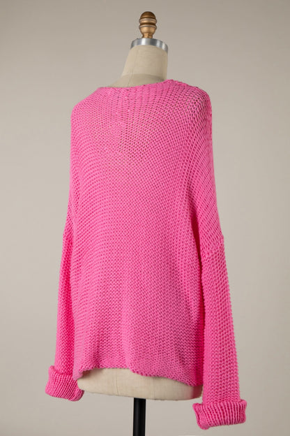 Bradford Hot Pink Oversized Sweater