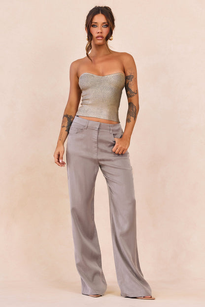 Breezes In Sunsets Foil Knit Top - Gold