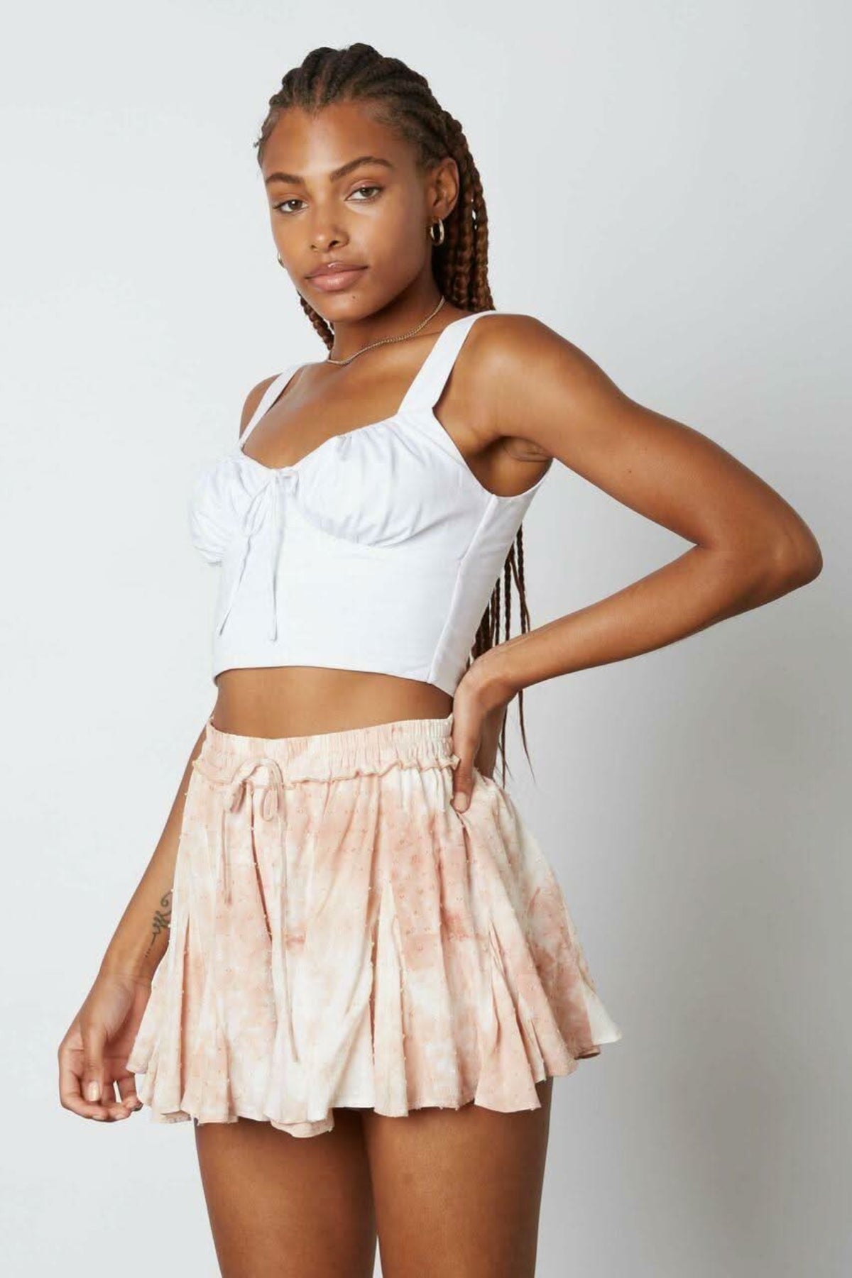 By The Sea Beige Tie-Dye Shorts