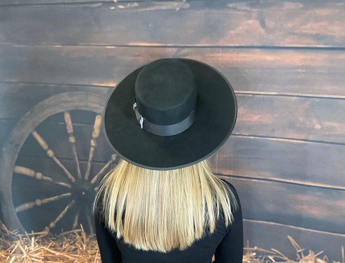 Bullhide Fandango Black Flat Crown Premium Wool Cowgirl Hat 0815BL-Painted Cowgirl Western Store