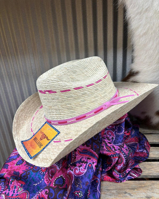 Bullhide Youth Girls' Candy Kisses Cream & Pink Western Palm Straw Cowgirl Hat 2458-Painted Cowgirl Western Store