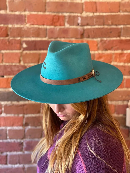 Charlie 1 Horse Wild West Collection Teepee Western Fashion Hat Turquoise Tee Pee-Painted Cowgirl Western Store
