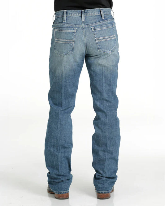 Cinch Men's Silver Label 015 Performance Medium Stone Slim Fit Straight Leg Jeans MB98034015