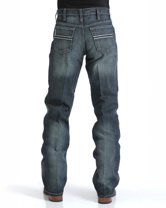 Cinch Men's White Label 019 Rigid Dark Stone Relaxed Stackable Straight Leg Jeans MB92834019