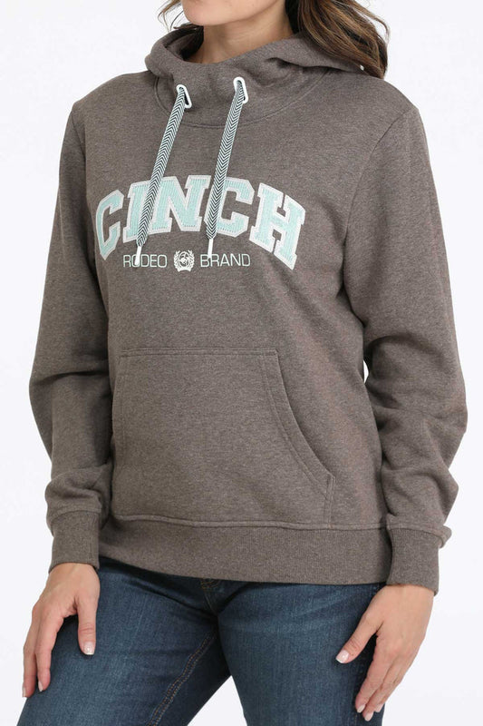 Cinch Women's Heather Brown Embroidered Logo Rodeo Brand Western Hoodie MAK7914002