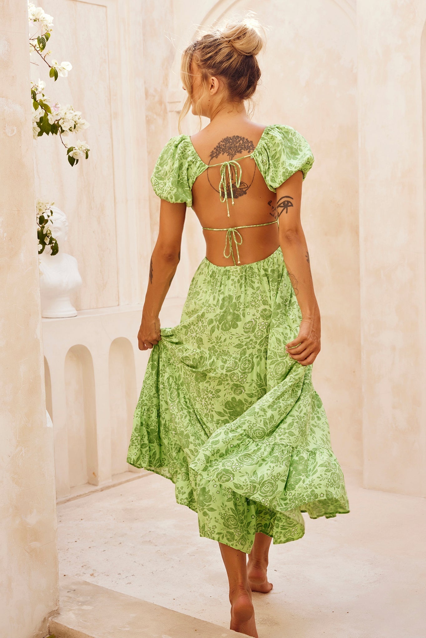 Crushing Midi Dress - Green