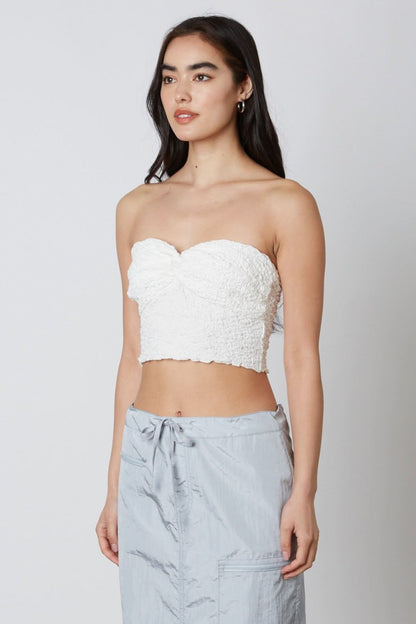 Candice White Twist Tube Top