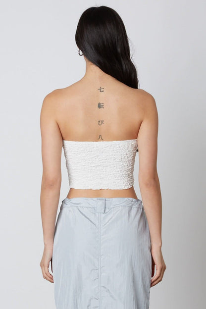 Candice White Twist Tube Top