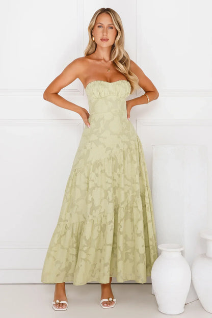 My Best Strapless Maxi Dress Sage