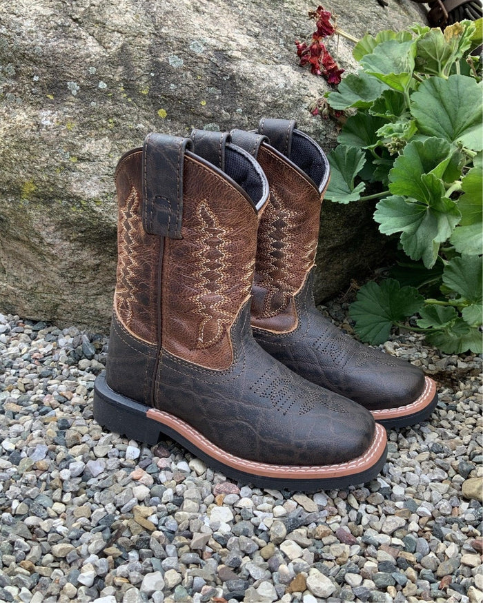 Dan Post Children's and Youth Lil' Dillon Brown Square Toe Boot DPC2945 DPC3945-Painted Cowgirl Western Store
