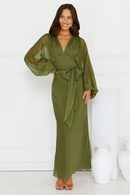 Once A Stylist Maxi Dress Khaki