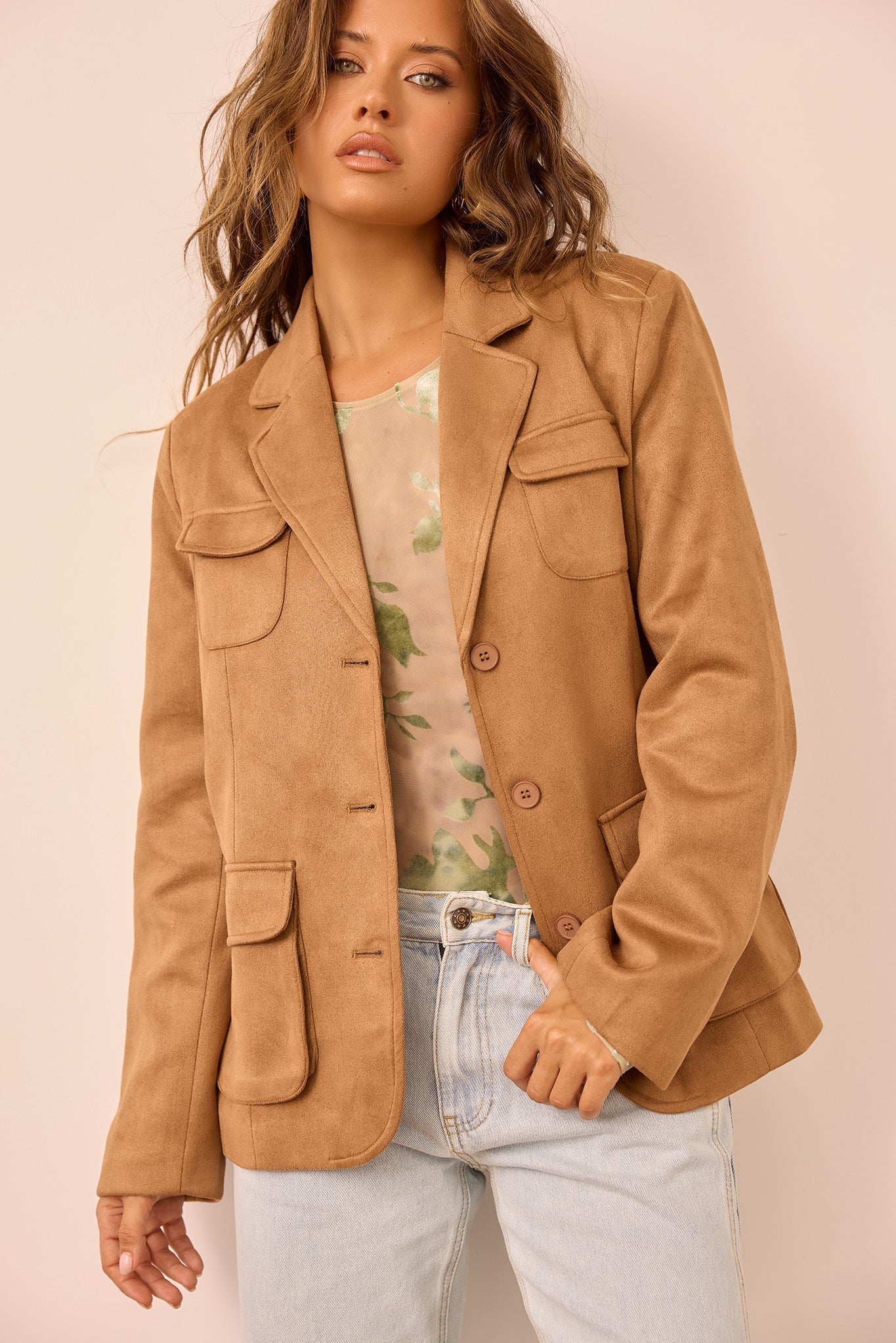 Desert Muse Vegan Suede Jacket - Toffee Brown