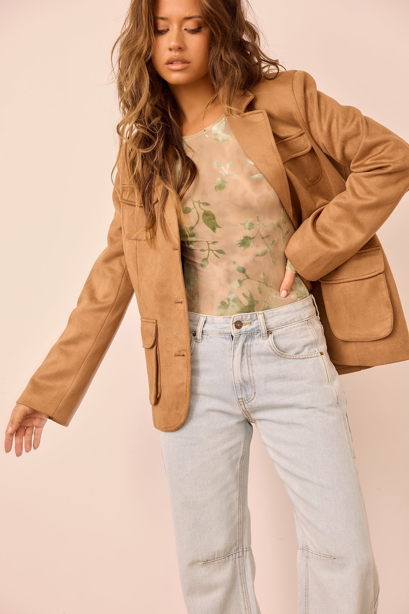 Desert Muse Vegan Suede Jacket - Toffee Brown