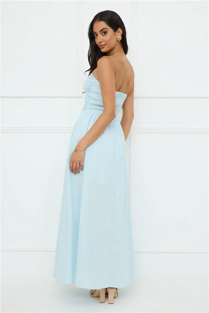 Luciana Strapless Maxi Dress Blue