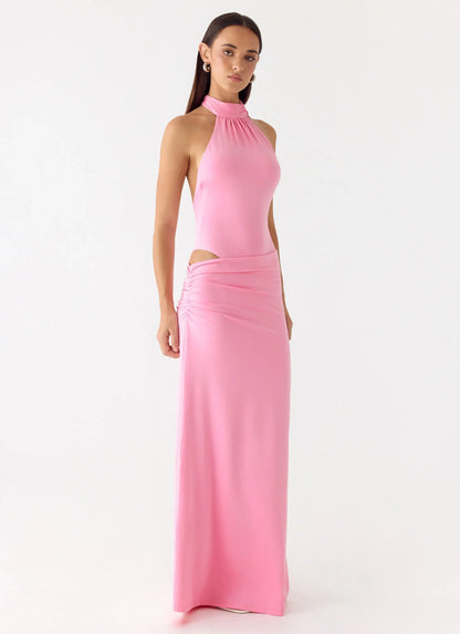 On My Way Bodysuit Maxi Dress - Pink