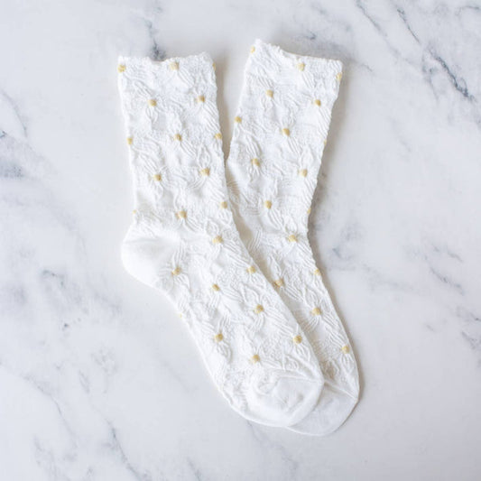 Engraving Flower Casual Socks