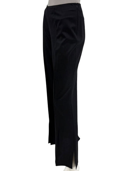Escada Black Wool Flared Trousers with Split Hem – Size 42