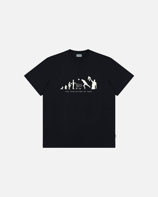 ART OF Toon Evolution of Dan Tee | NUFC Black Graphic Football T-shirt
