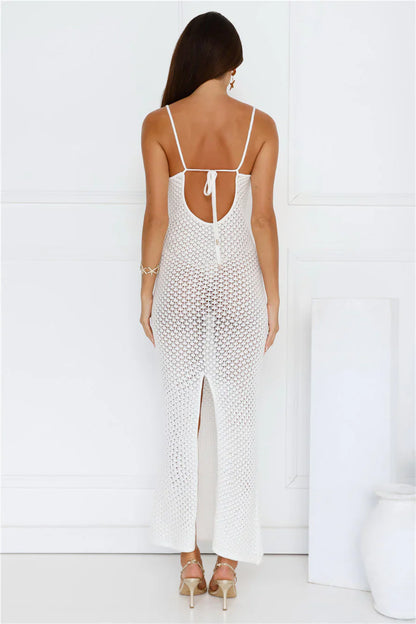 Ocean Breeze Knit Maxi Dress White