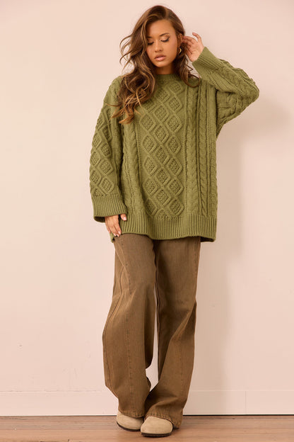 Falling Forward Knit Sweater - Olive