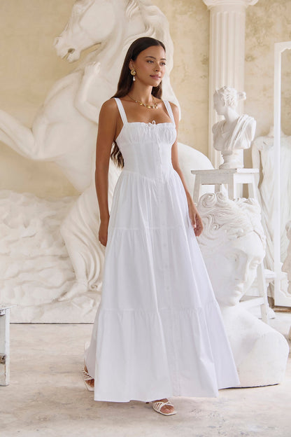 Fashion Snap Maxi Dress White