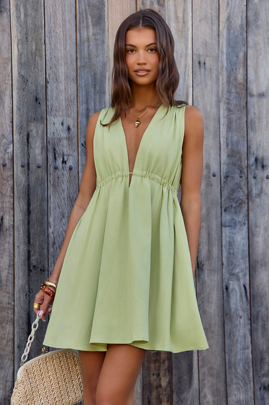 Spritz Of The Sun Mini Dress Sage