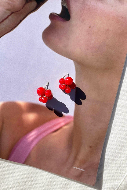 Garnet Whimsy Earrings - Red