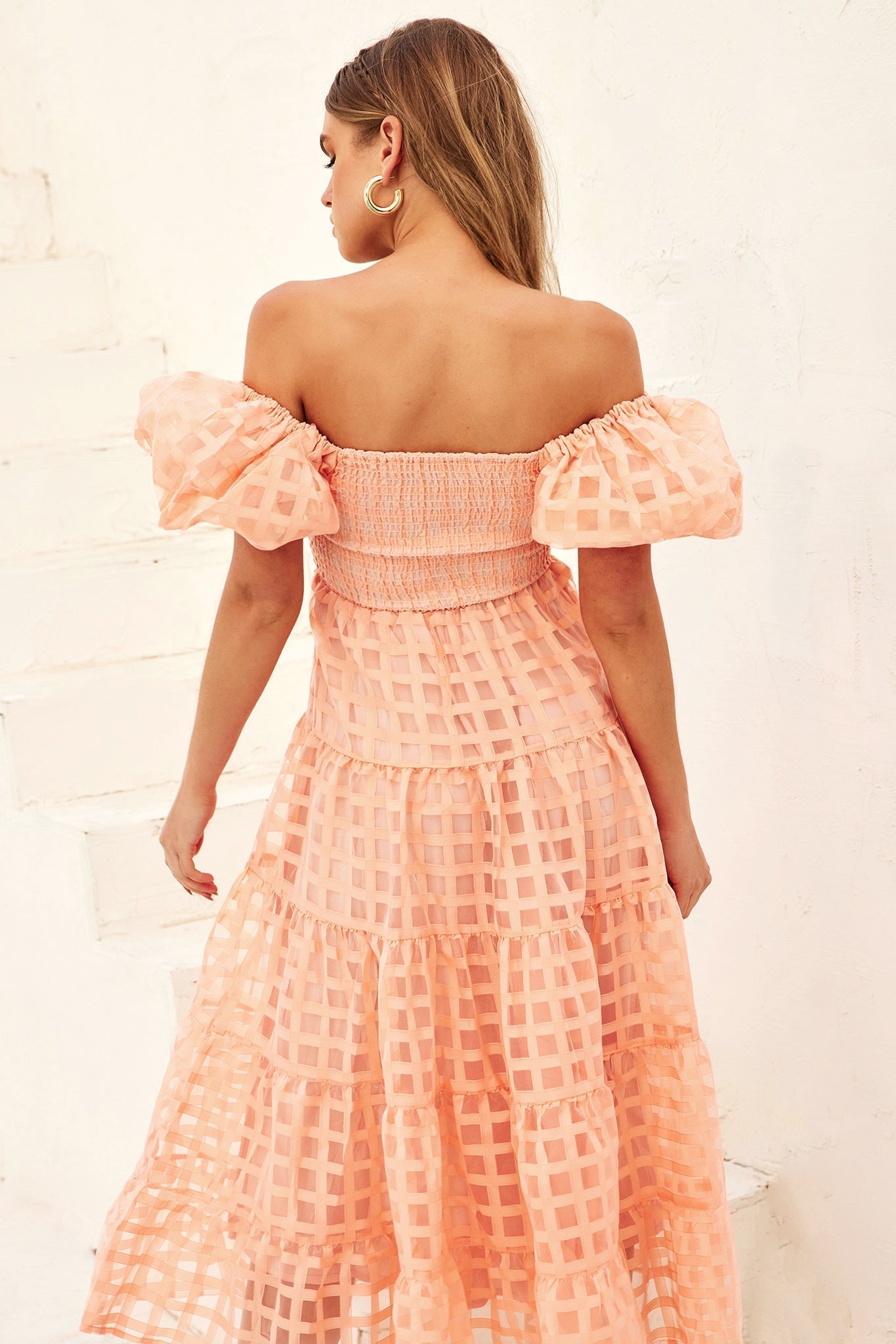 Gin Midi Dress - Peach