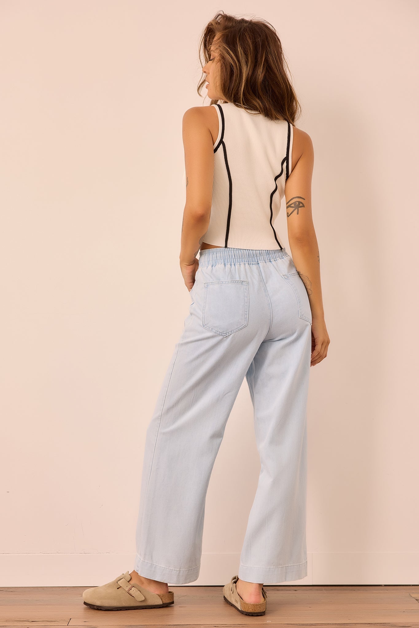 Gossip And Glitz Denim Pants - Light Blue