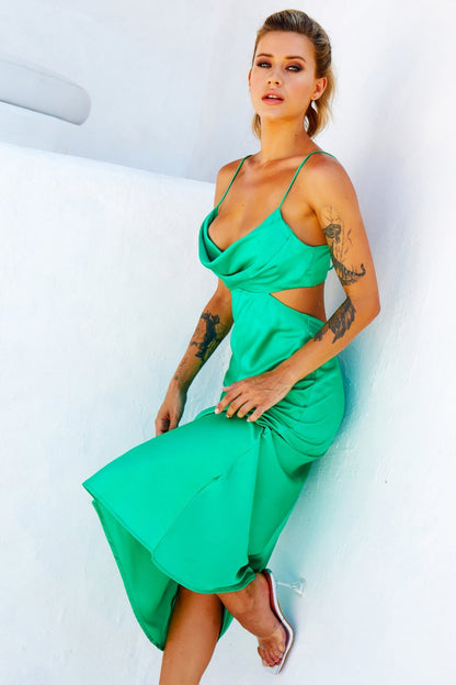Heartbreaker Midi Dress - Emerald