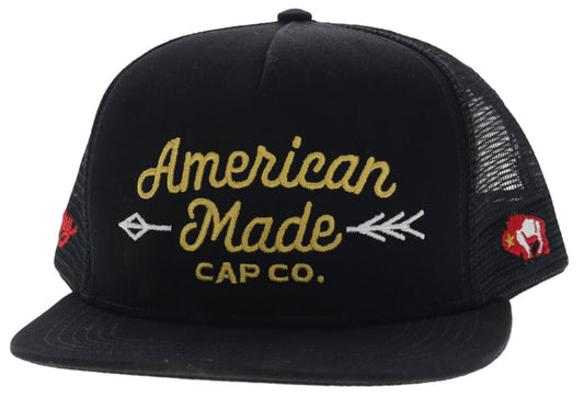 Hooey Black 'American Made Cap Co' Snap Back Trucker Ball Cap 9773T-BK