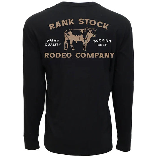 Hooey Black Rodeo Rank Stock Long Sleeve Tee Shirt HT1881BK
