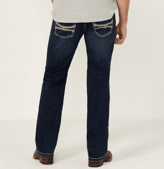Hooey by Rock & Roll Cowboy Men's Reflex Medium Wash Straight Boot Jeans HM1PD05036