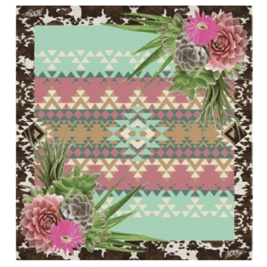 Hooey Honey Desert Flower Silk Wild Rag BANDANA23-HDF