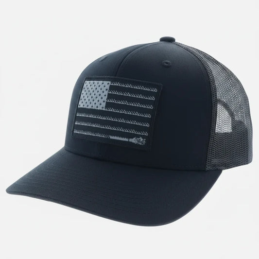 Hooey Liberty Roper Black Trucker Snapback Hat 1905T-BK
