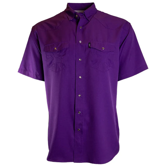 Hooey Men's Sol Petunia Purple Short Sleeve Pearl Snap Western Shirt HT1760-Painted Cowgirl Western Store