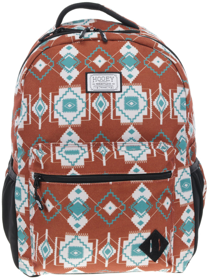 Hooey Recess Rust & Teal Aztec Print Backpack BP2601RUAZ