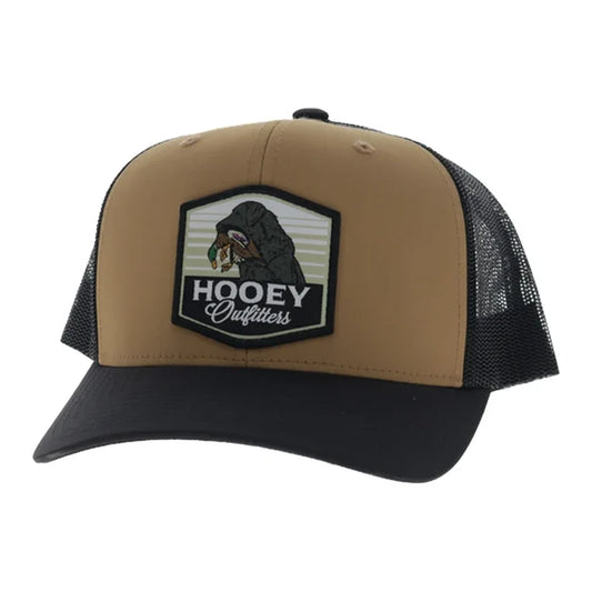 Hooey Toller Tan & Black 'Outfitters' Snap Back Trucker Ball Cap 6034-TNBK