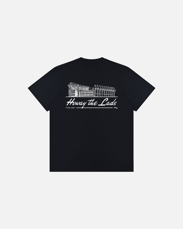 ART OF Howay The Lads Stadium | NUFC Black Graphic Football T-shirt
